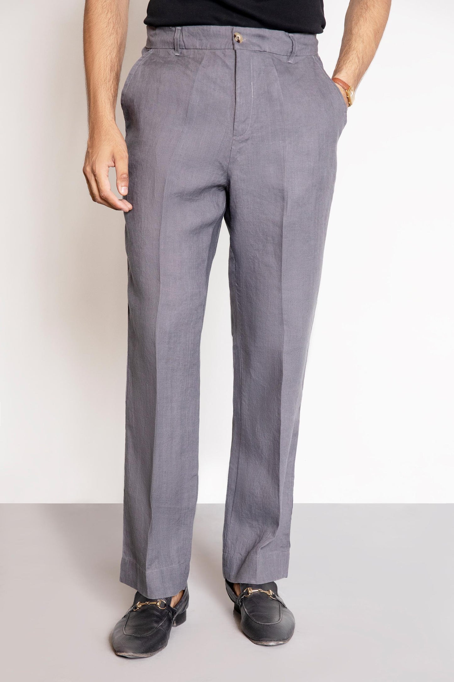 Grey linen trouser