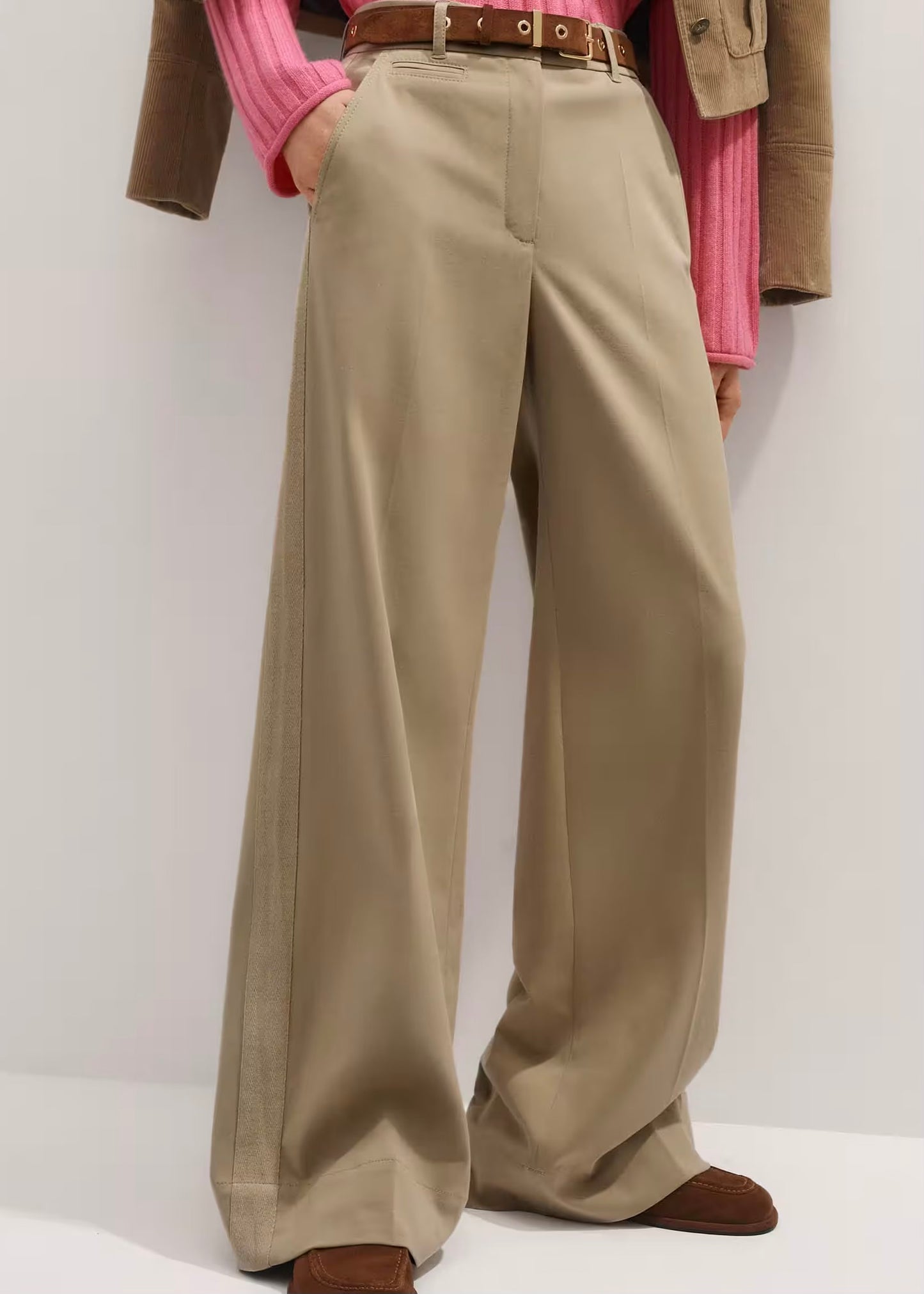 Beige Tailored Trousers
