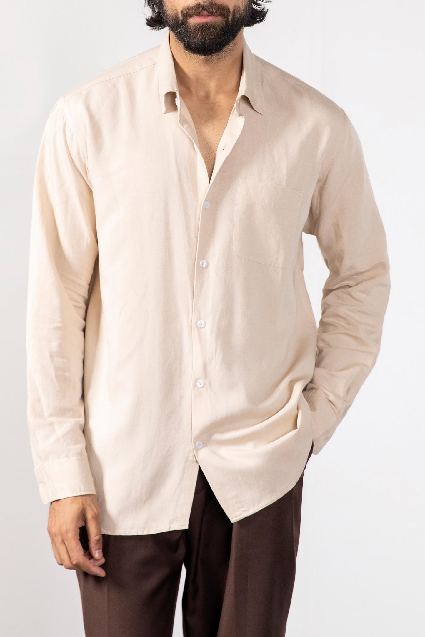 Beige Linen Shirt