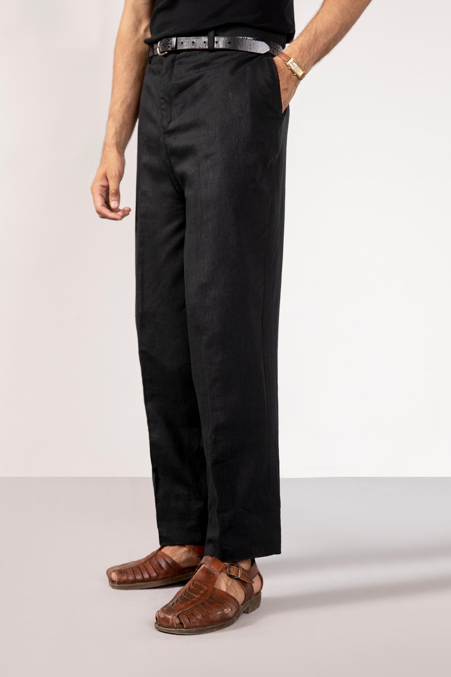 Black linen trouser