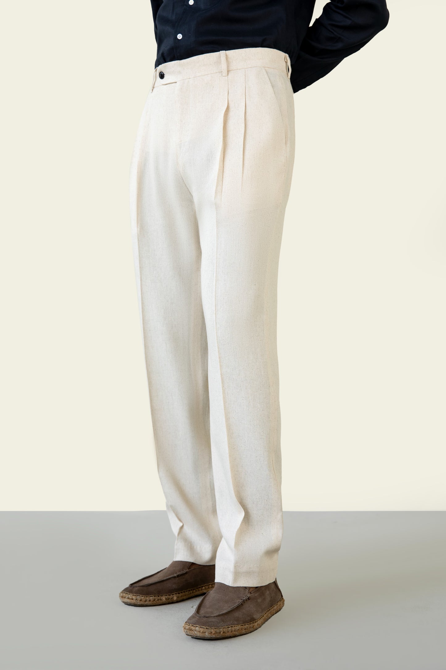 White Korean Blended Pants