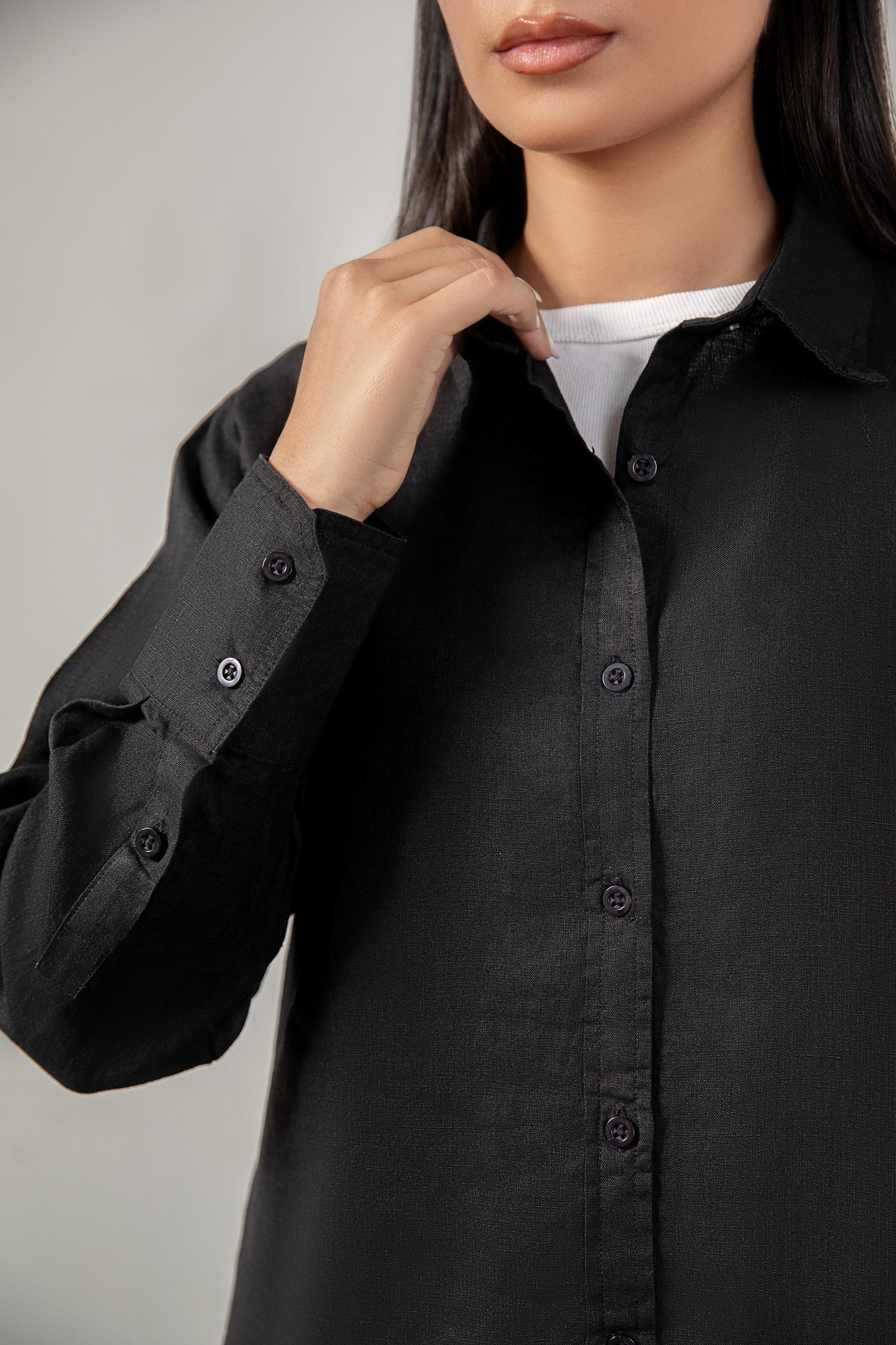 Noir Relaxed Fit Linen Shirt