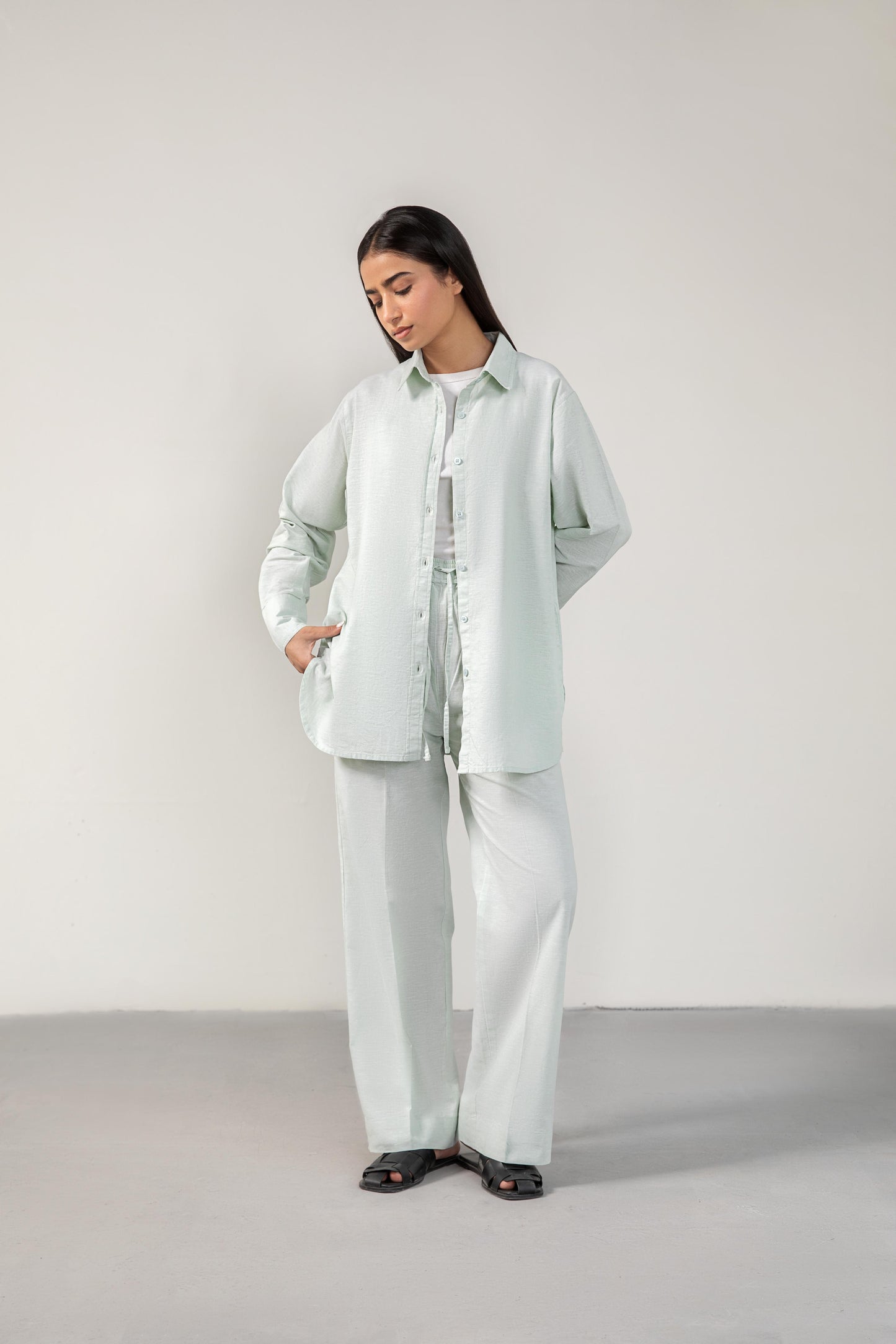Mint To Be Relaxed Fit Linen Shirt