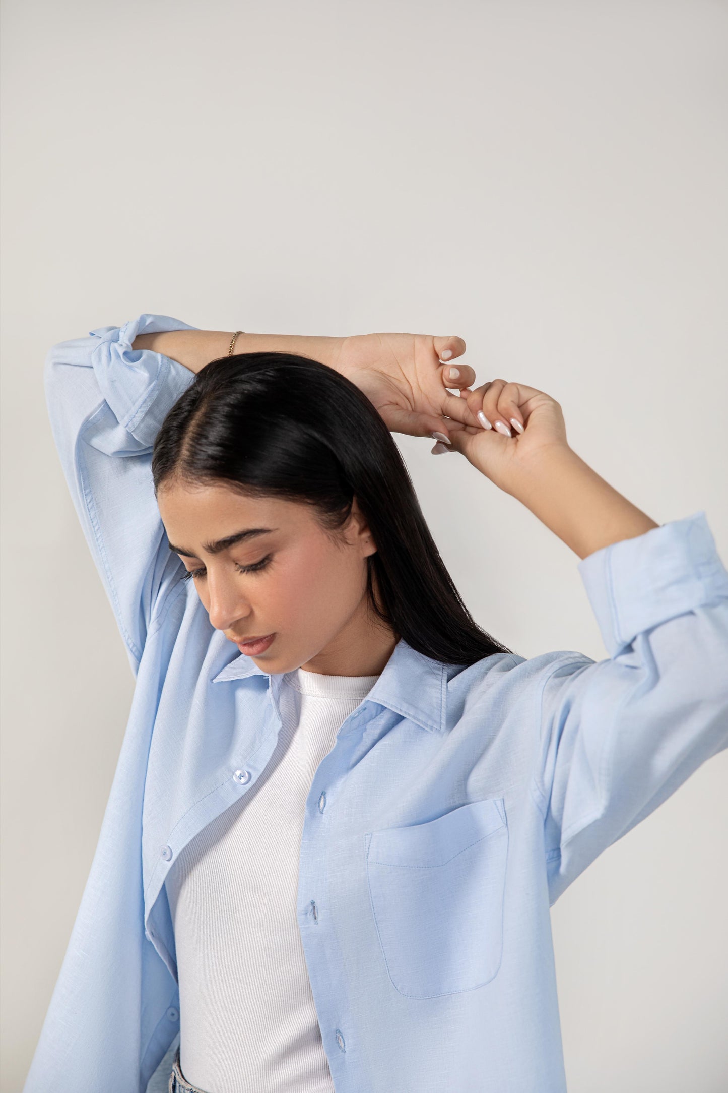 Sea Blue Relaxed Fit Linen Shirt