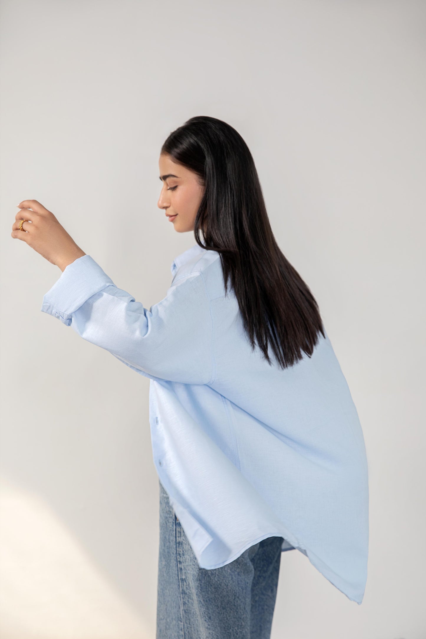 Sea Blue Relaxed Fit Linen Shirt