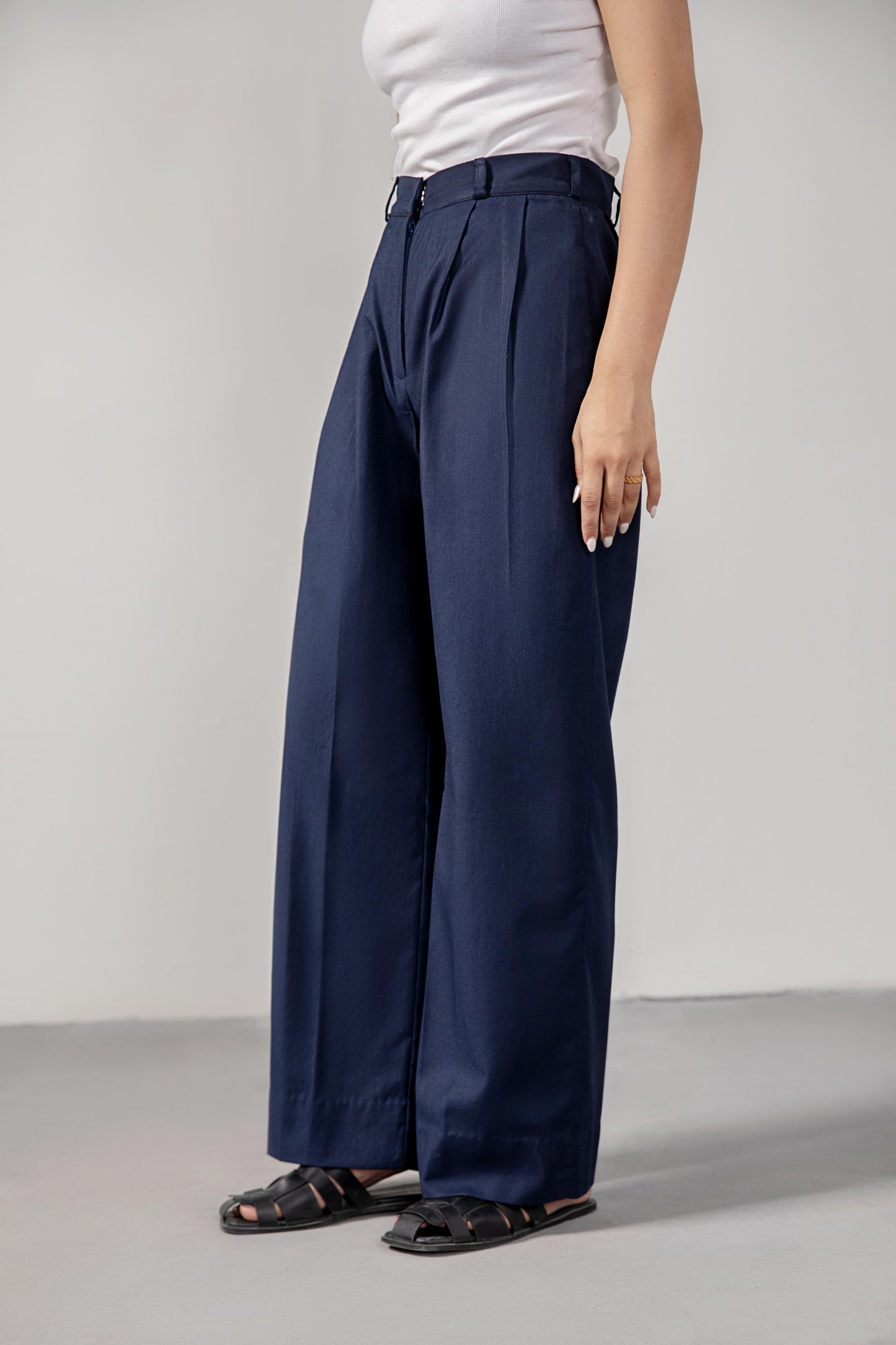 Navy Blue Premium Pleated Pants