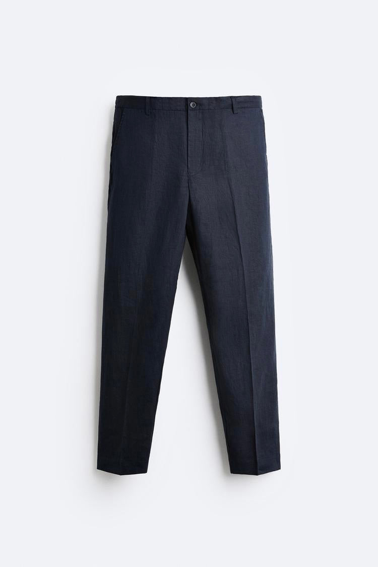 Straight fit linen trouser