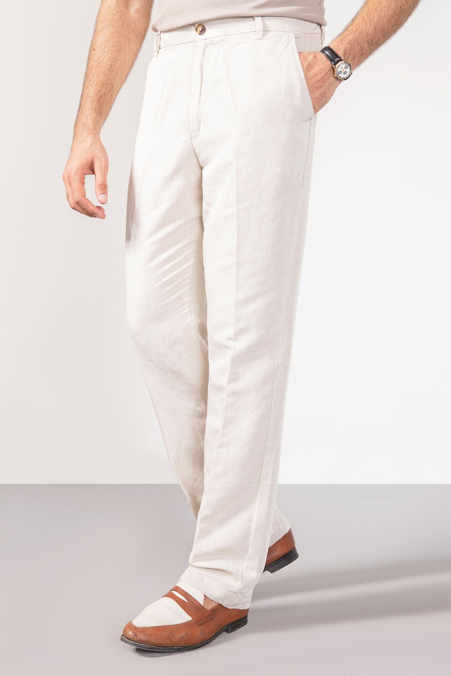 Grey linen trouser
