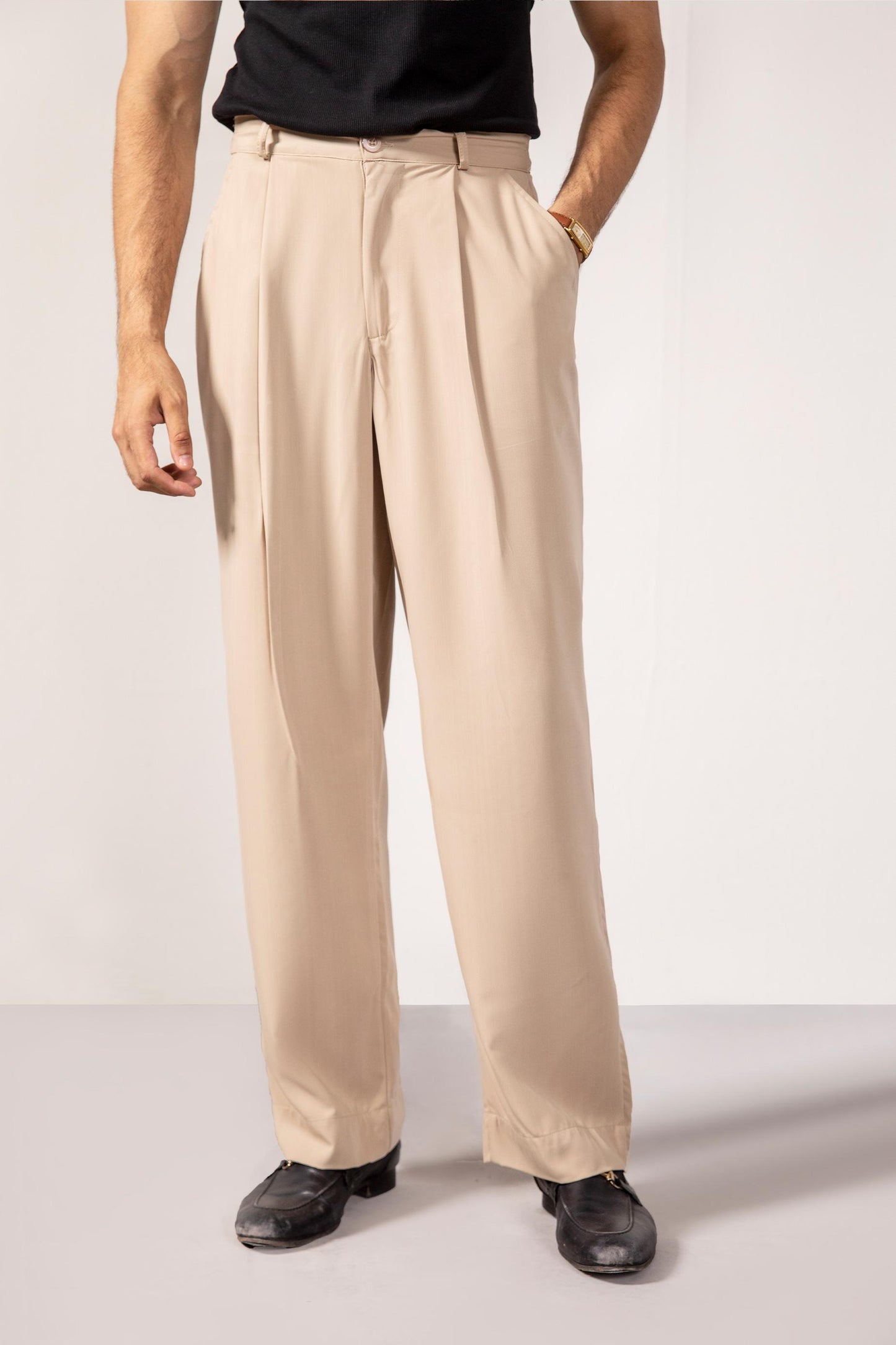 Black Korean Blended Pants