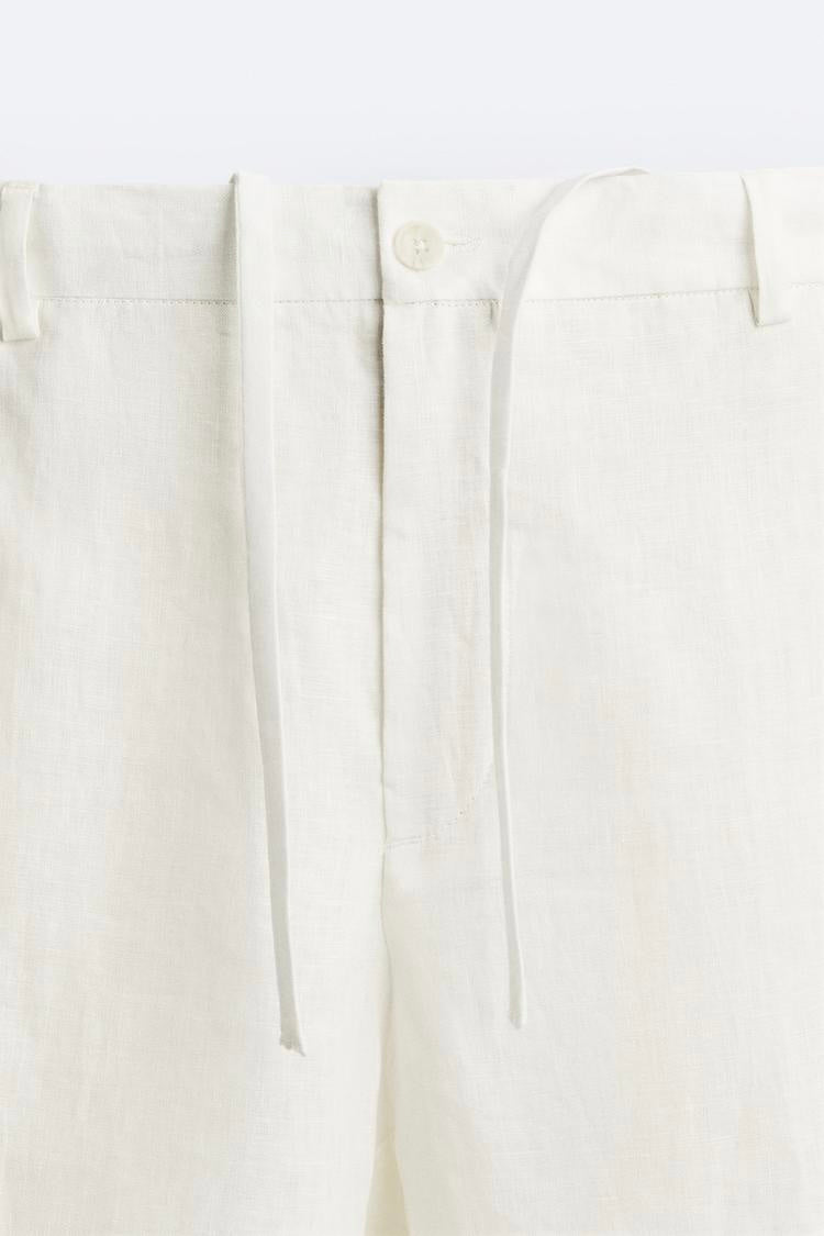 White Linen Straight fit trouser