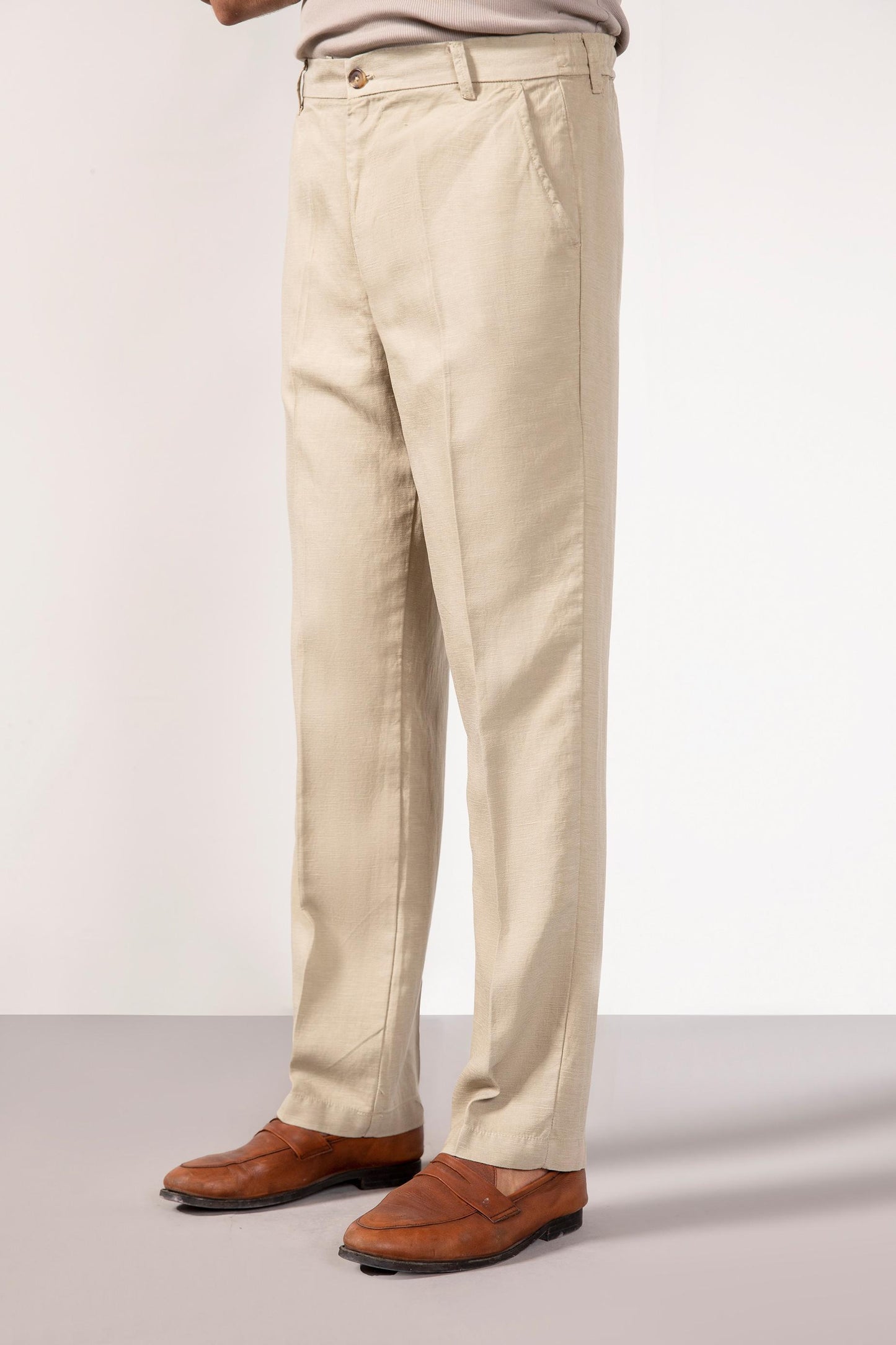 Cream linen pants