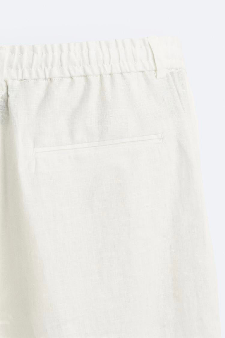 White Linen Straight fit trouser