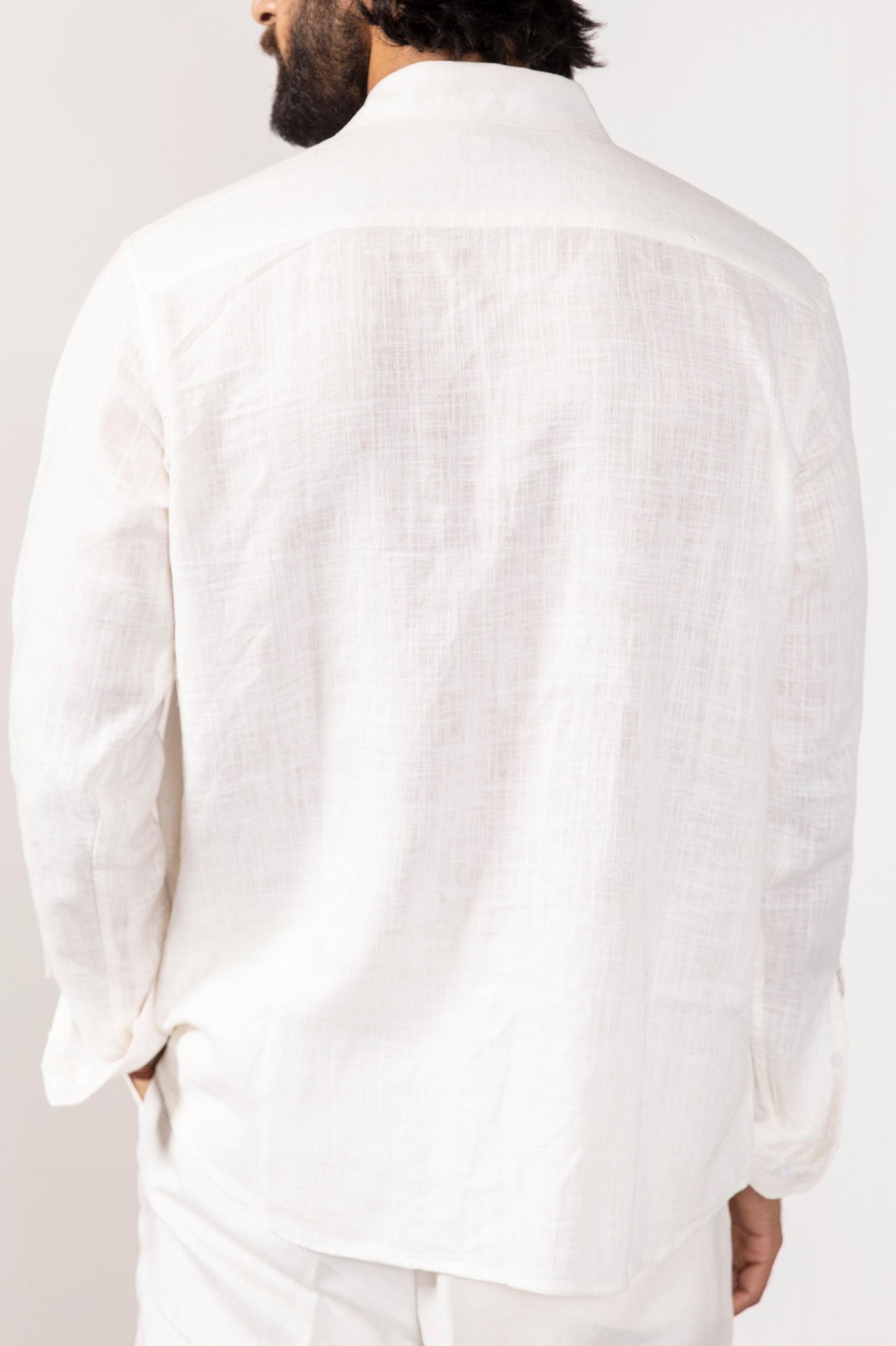 White Linen Co-ord Set for Men