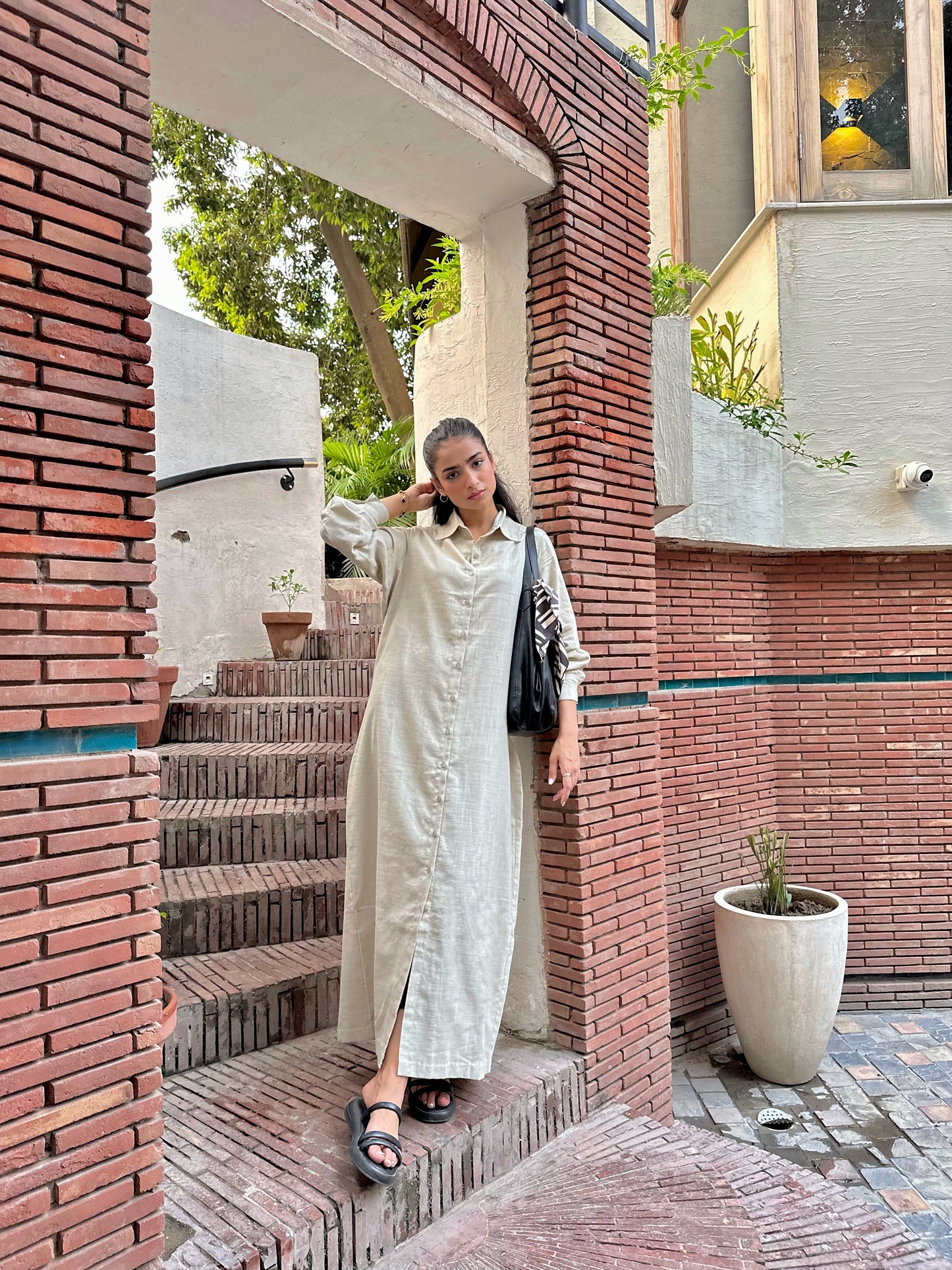 Linen Fusion Long Dress