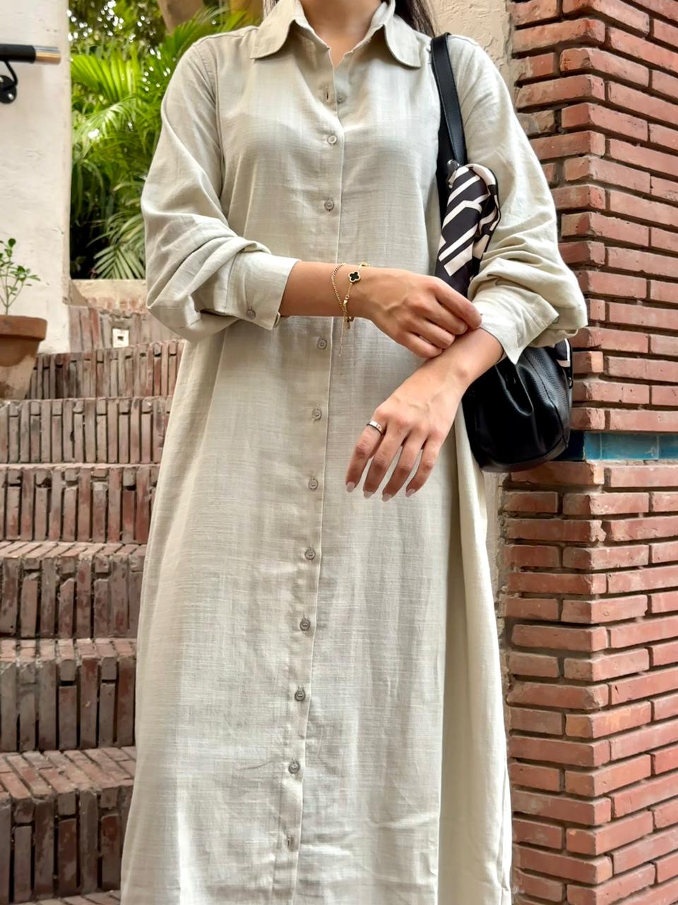 Linen Fusion Long Dress