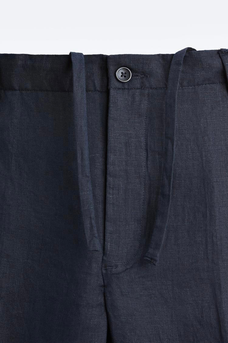Straight fit linen trouser