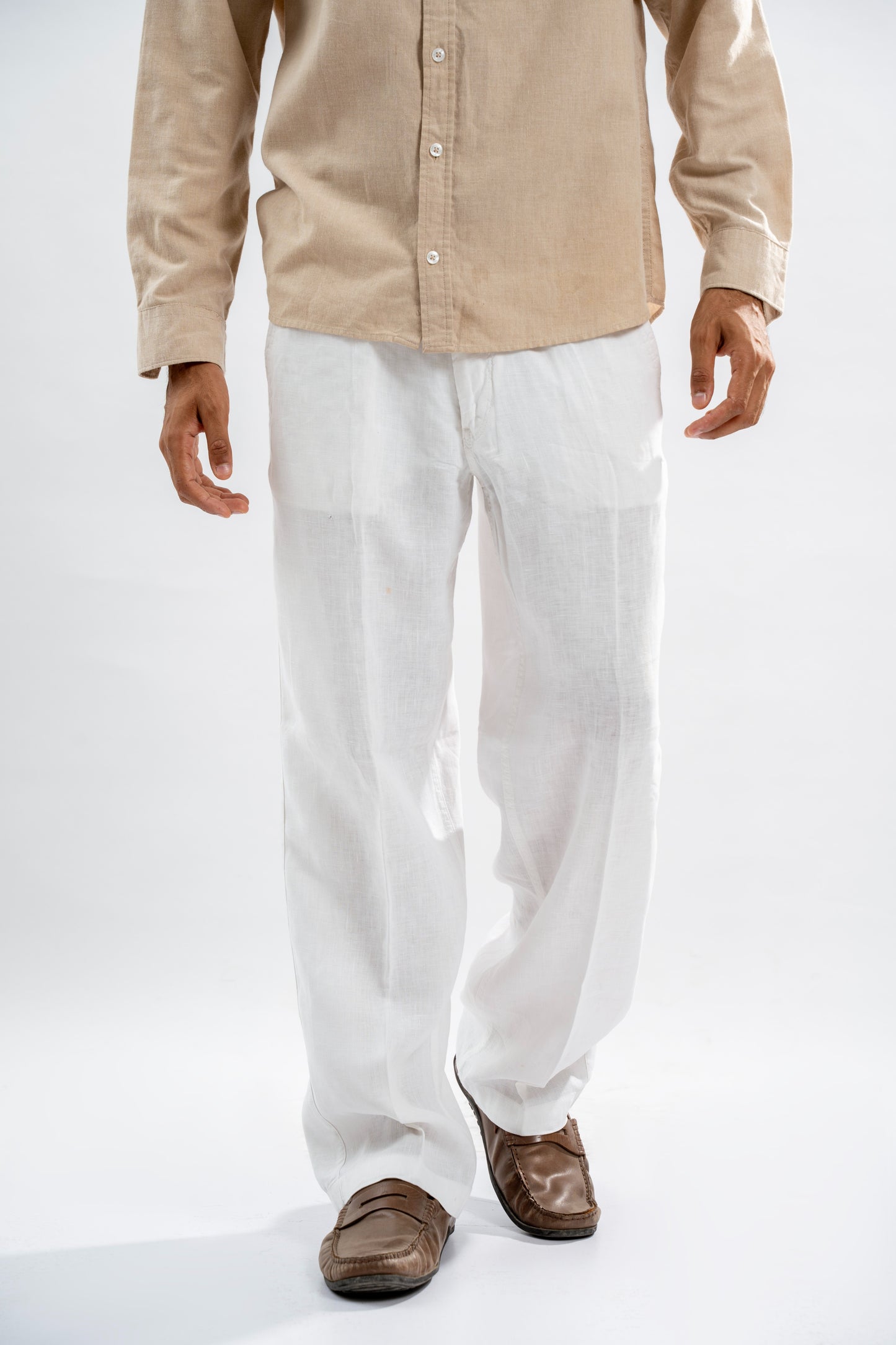 White Linen Co-ord Set for Men