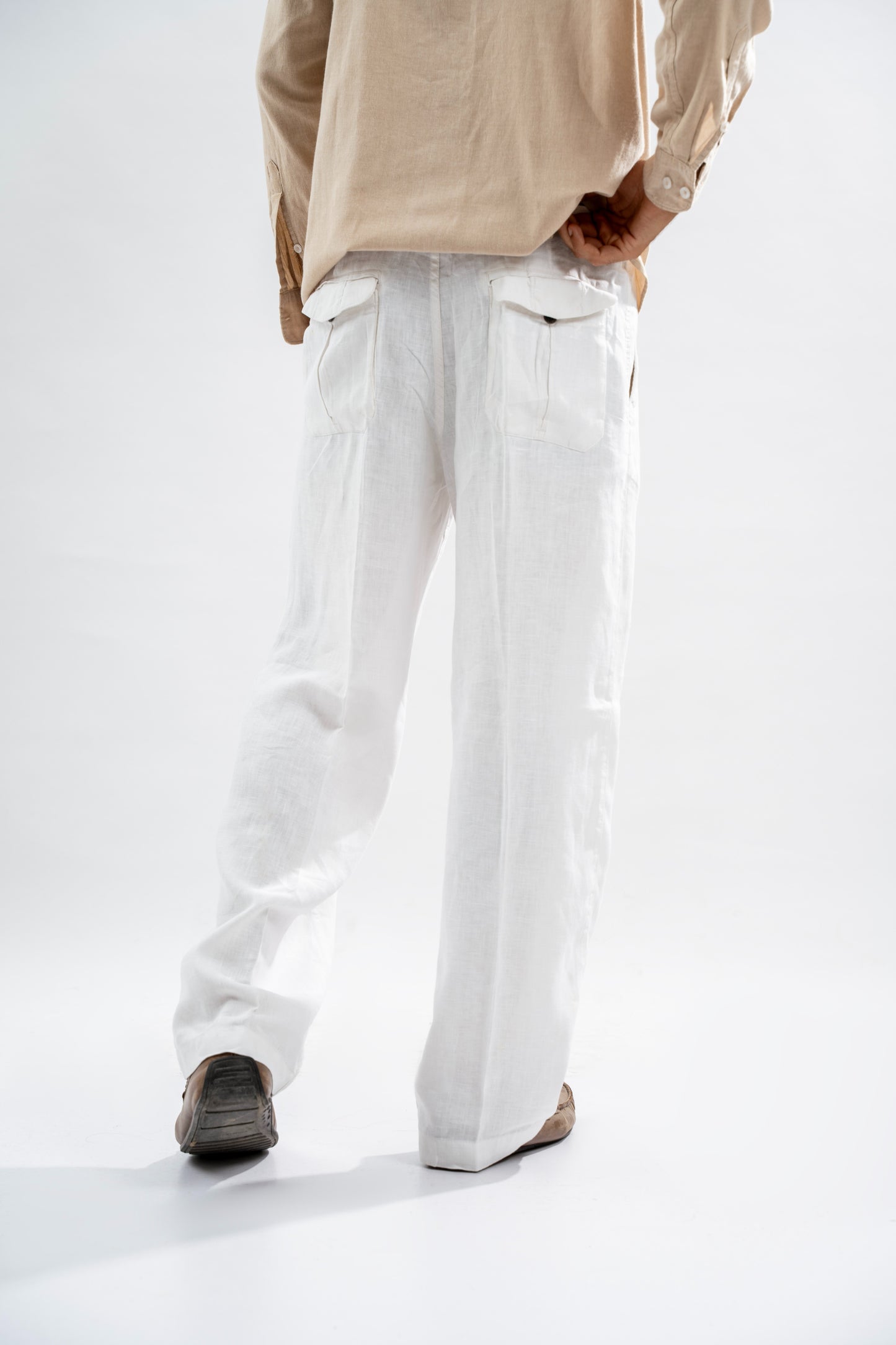 White Linen Co-ord Set for Men