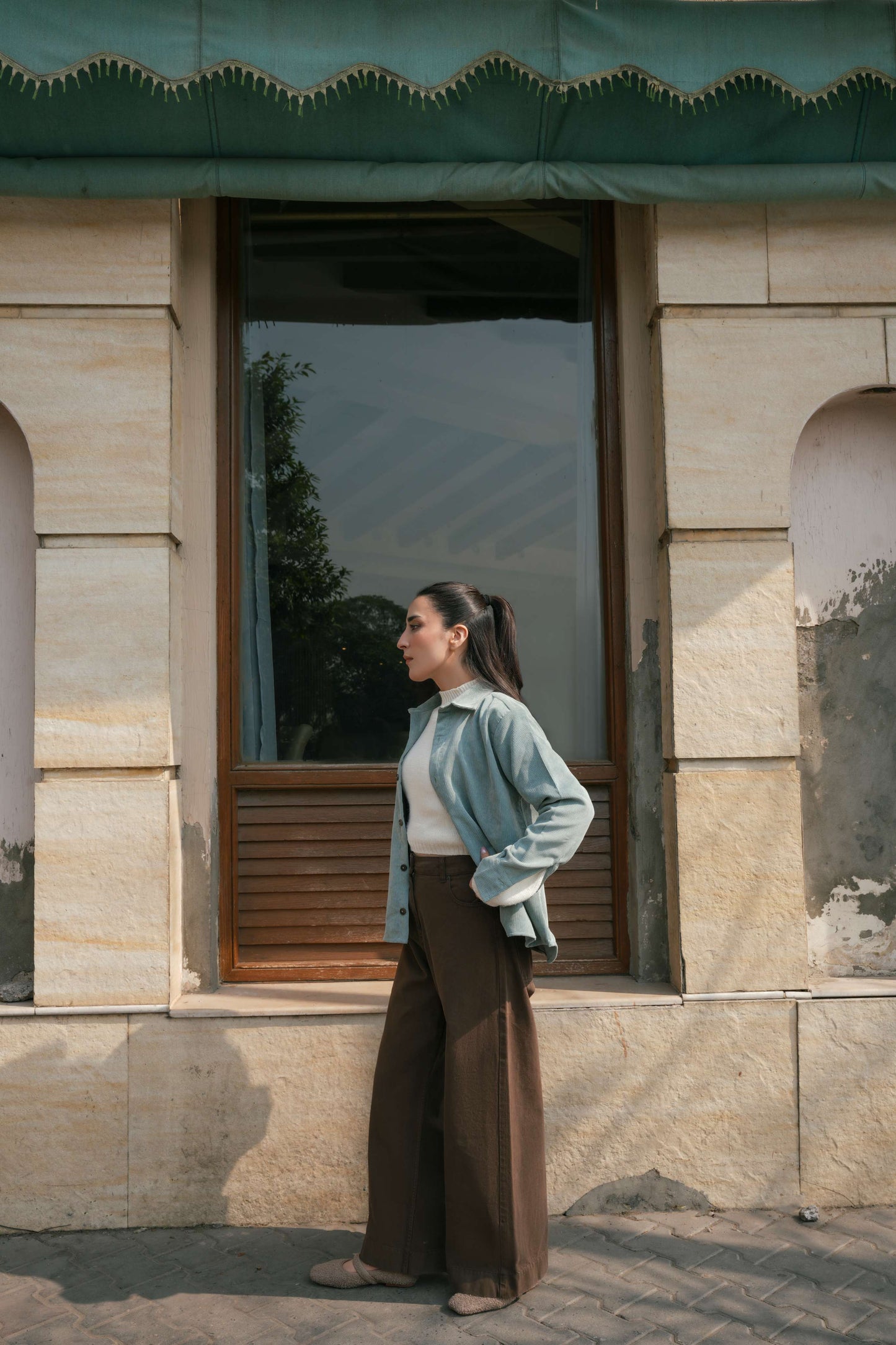 Teal Blue Corduroy Shirt