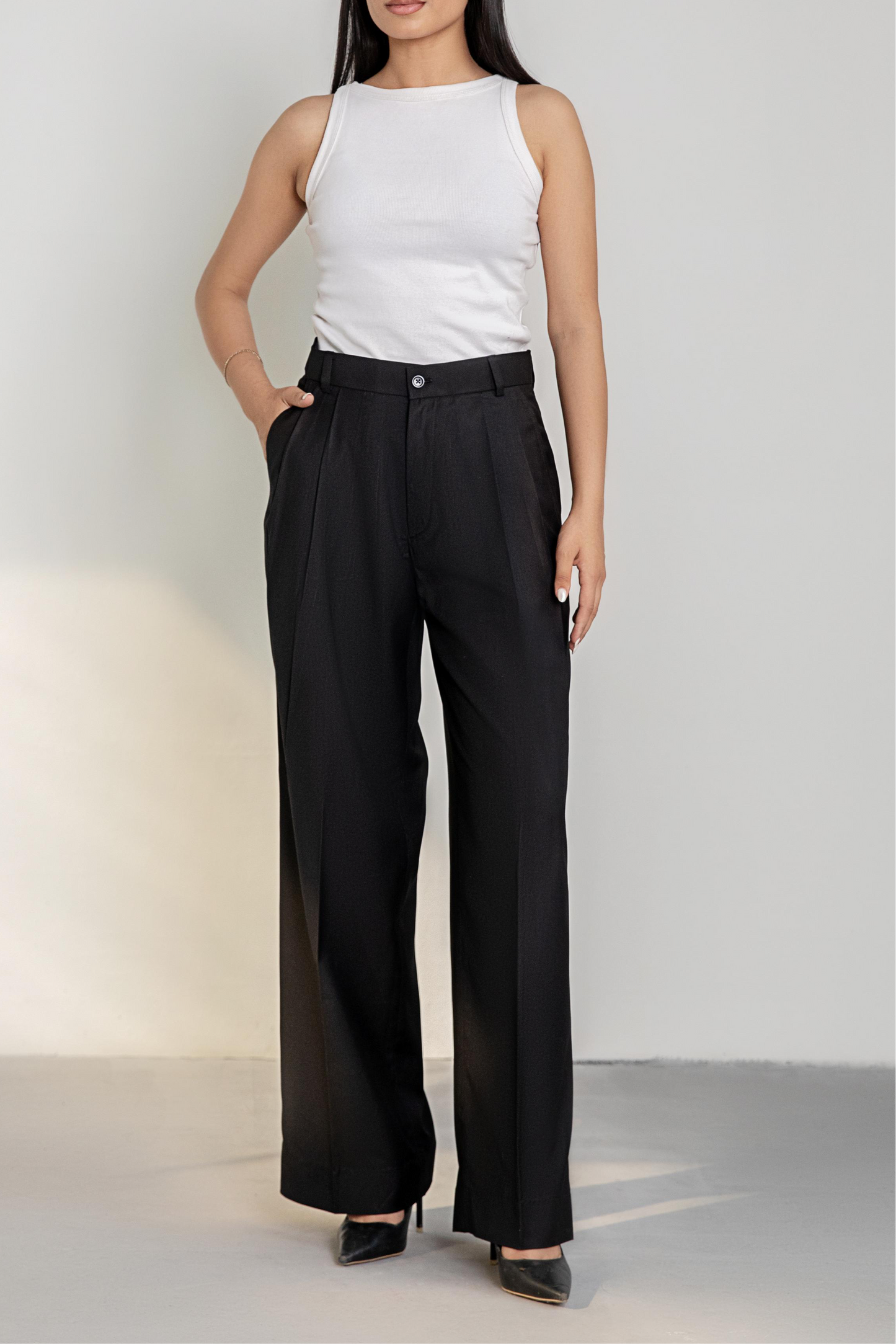 Navy Blue Premium Pleated Pants