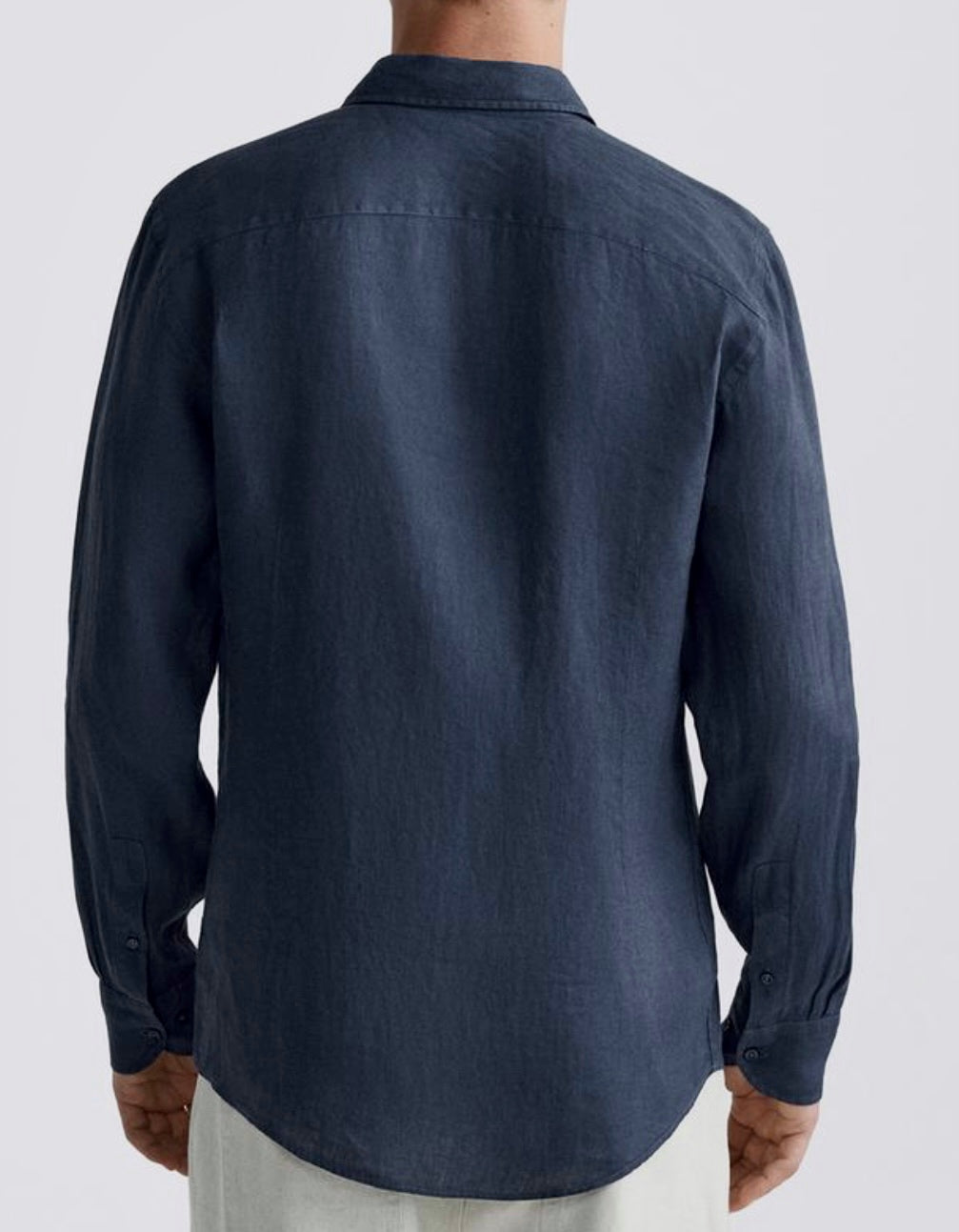 Navy Blue Classic Linen Shirt