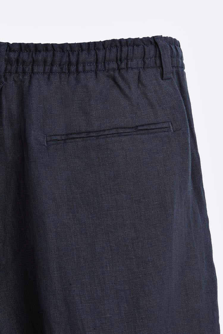 Straight fit linen trouser