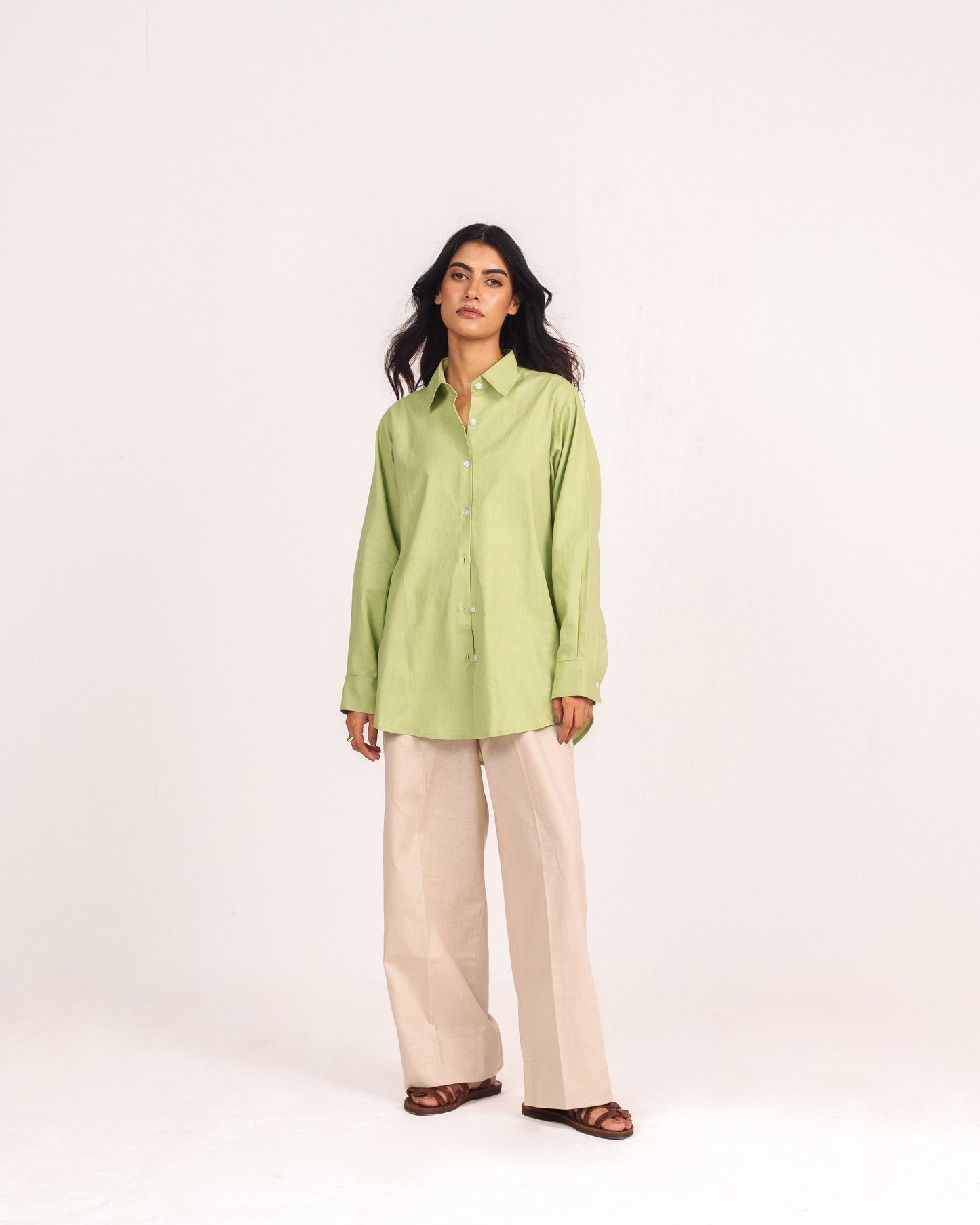 Lime Green Linen Shirt