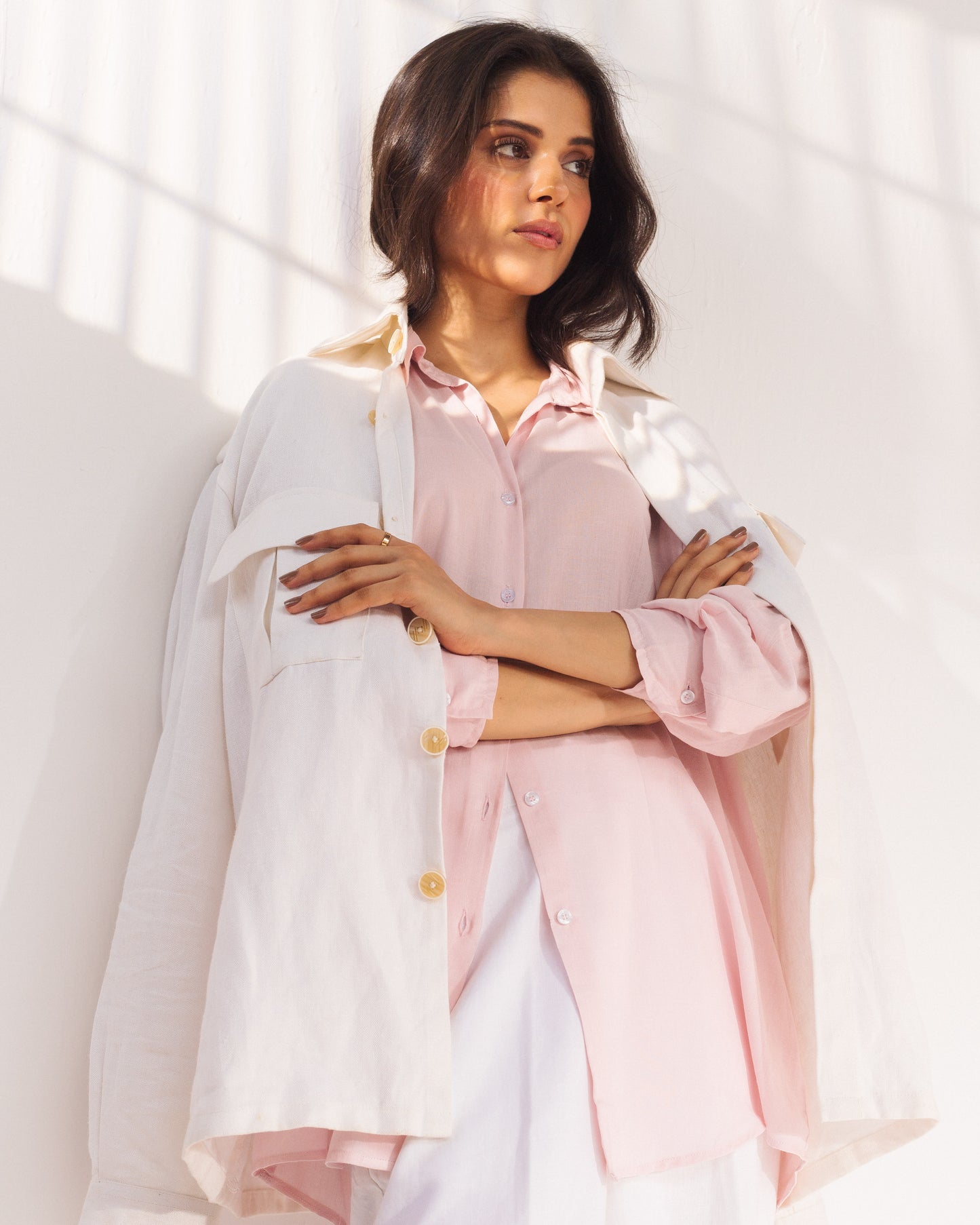 SOFT PINK LINEN SHIRT