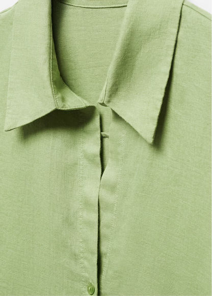 Lime Green Linen Shirt