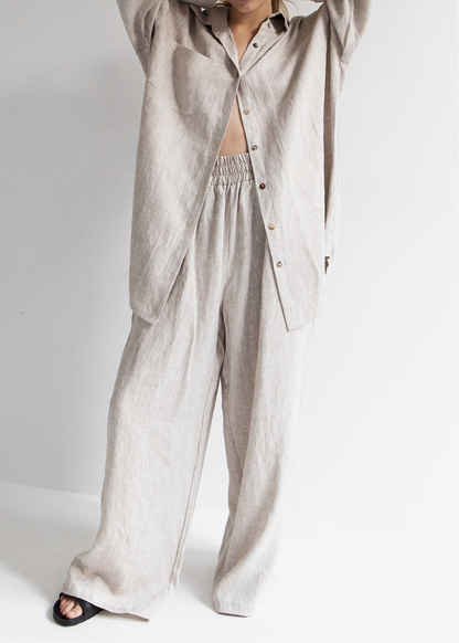All-Day Navy Blue Linen Coordset