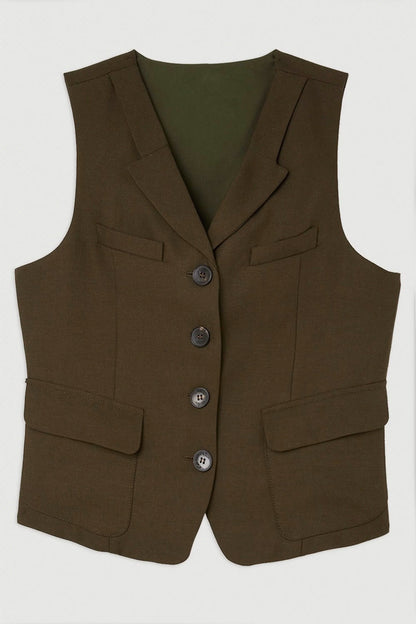 Tailored waistcoat -Olive