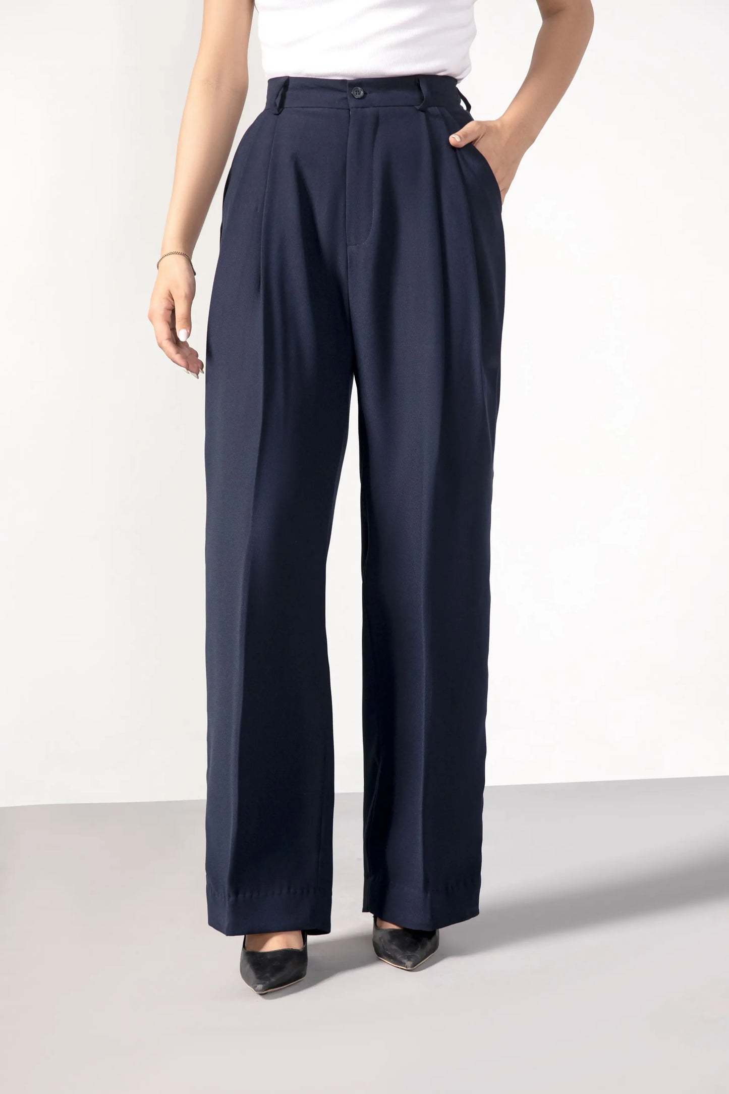 Navy Korean Blended pants