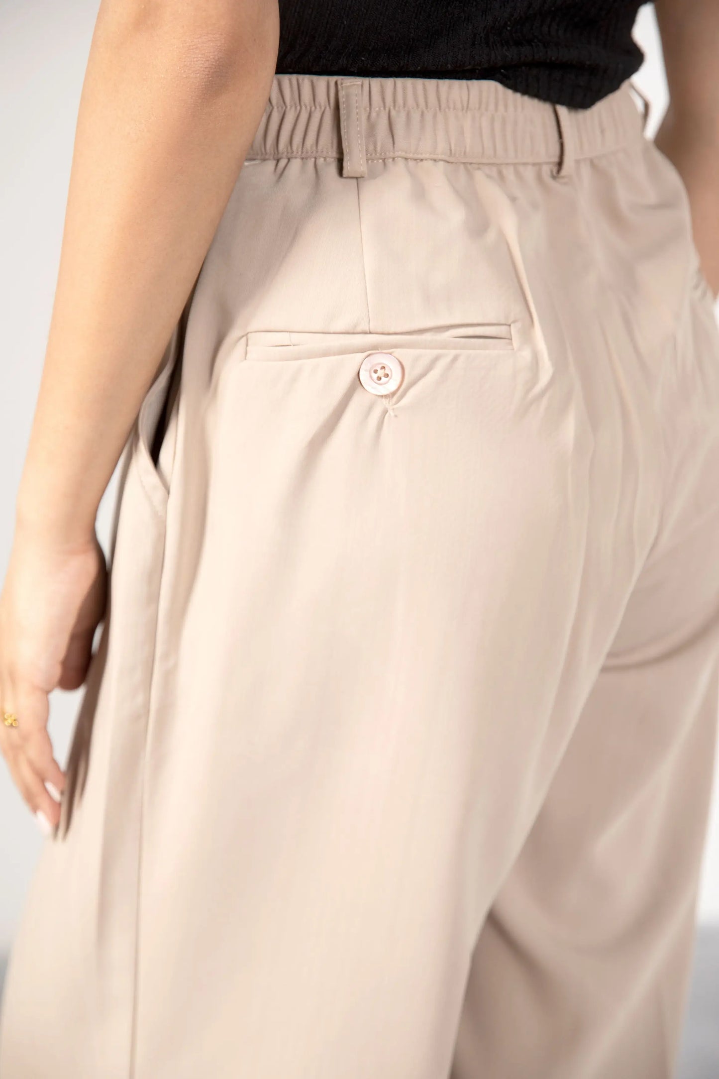 Beige Korean Blended pants