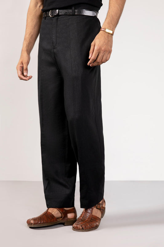 Black linen trouser