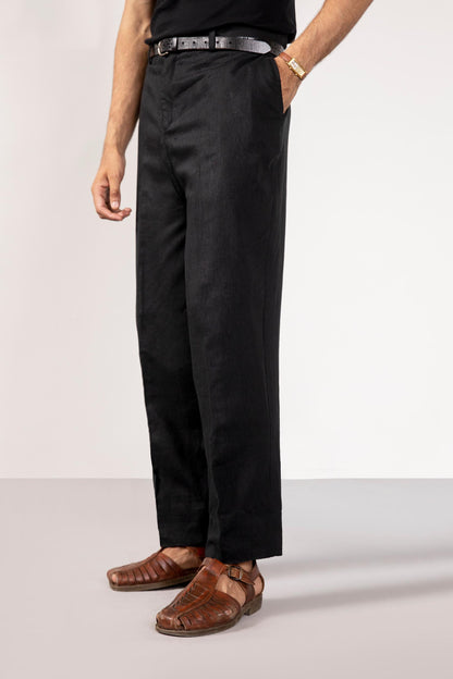 Black linen trouser