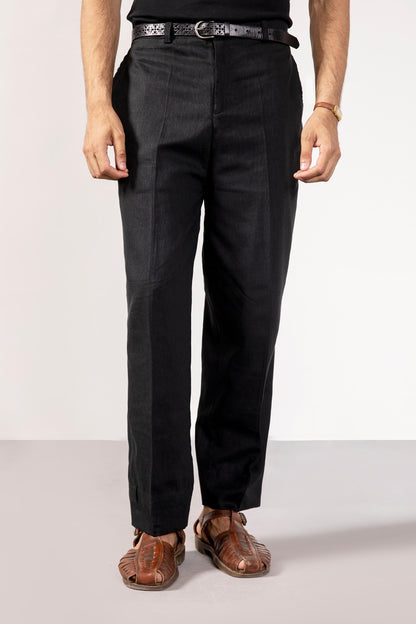 Black linen trouser
