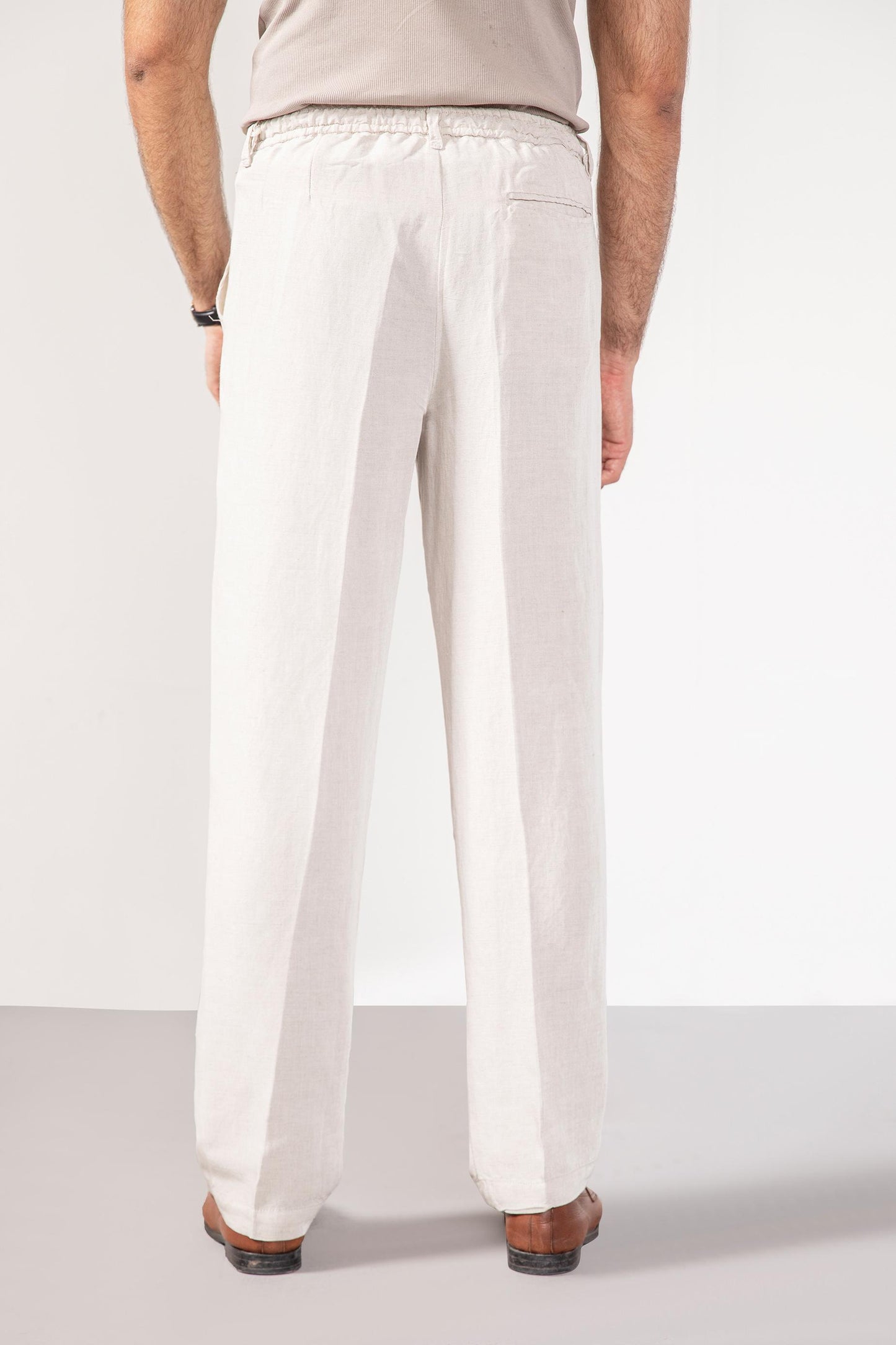 Beige linen trouser