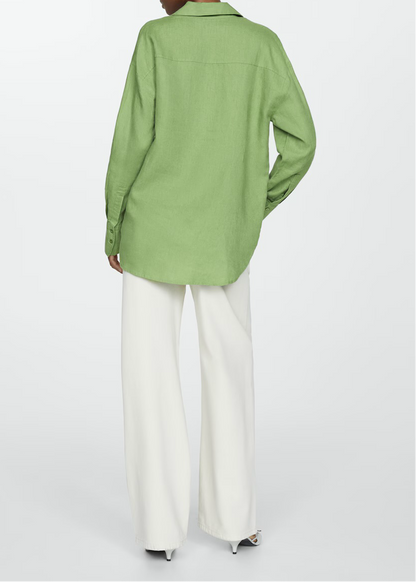 Lime Green Linen Shirt