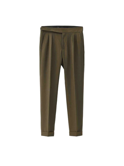 Olive Pleated Pants