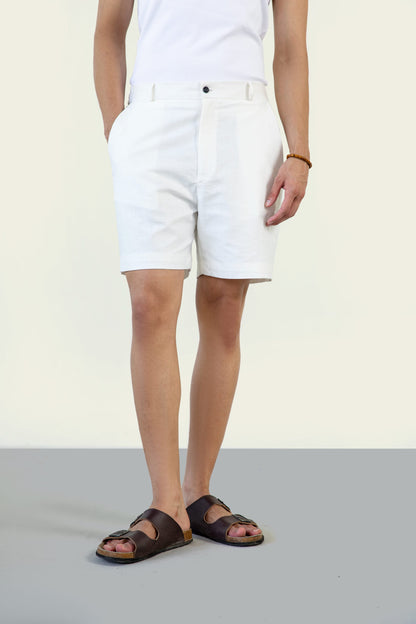 White Linen Shorts