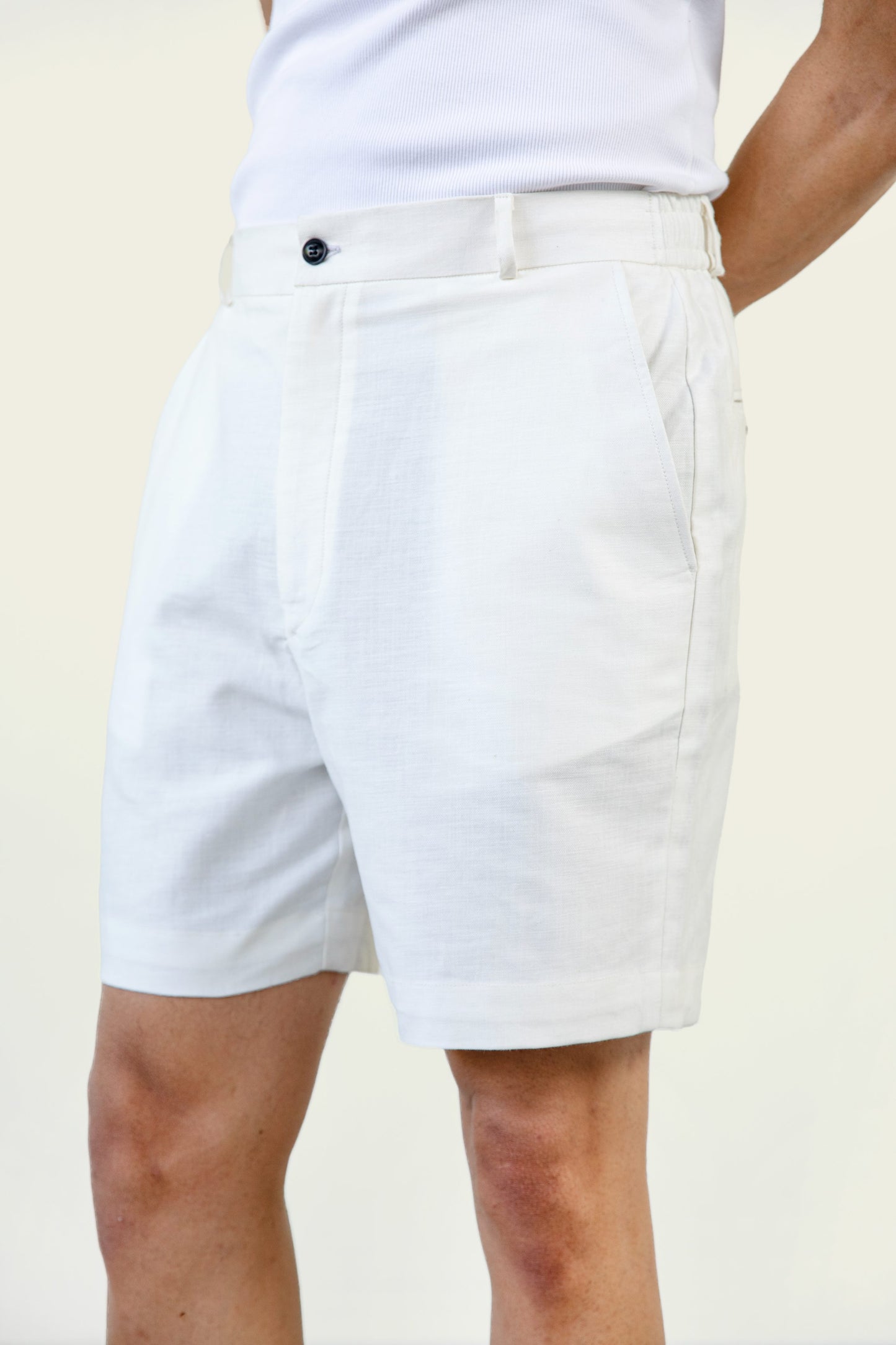 White Linen Shorts