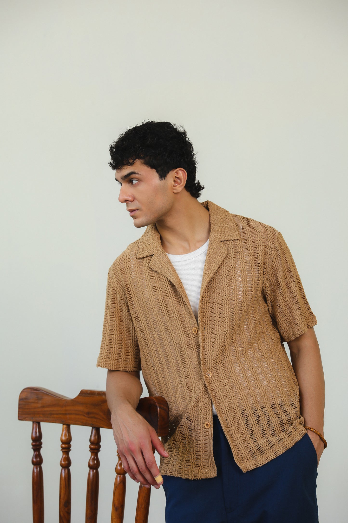 Mesh Knitted Shirt