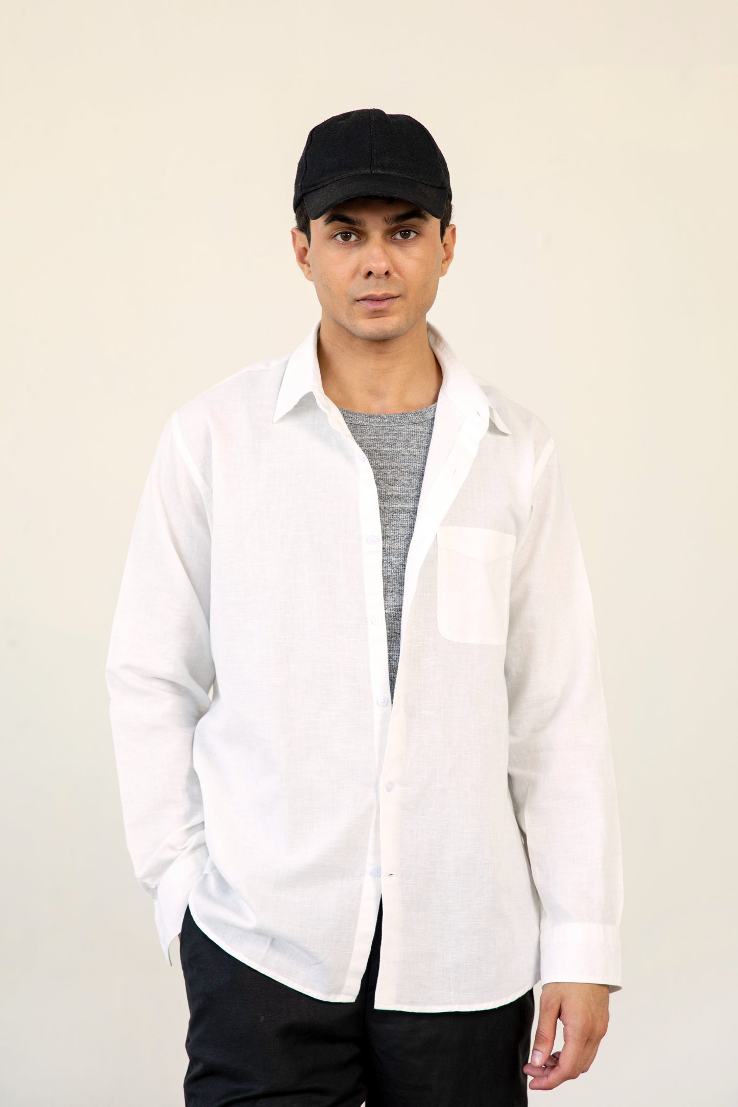 White Classic Linen Shirt