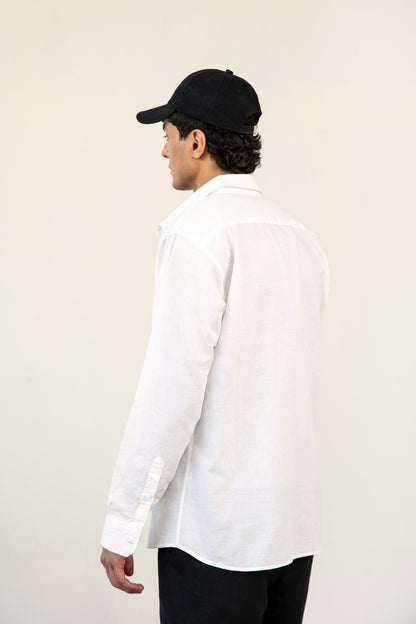 White Classic Linen Shirt