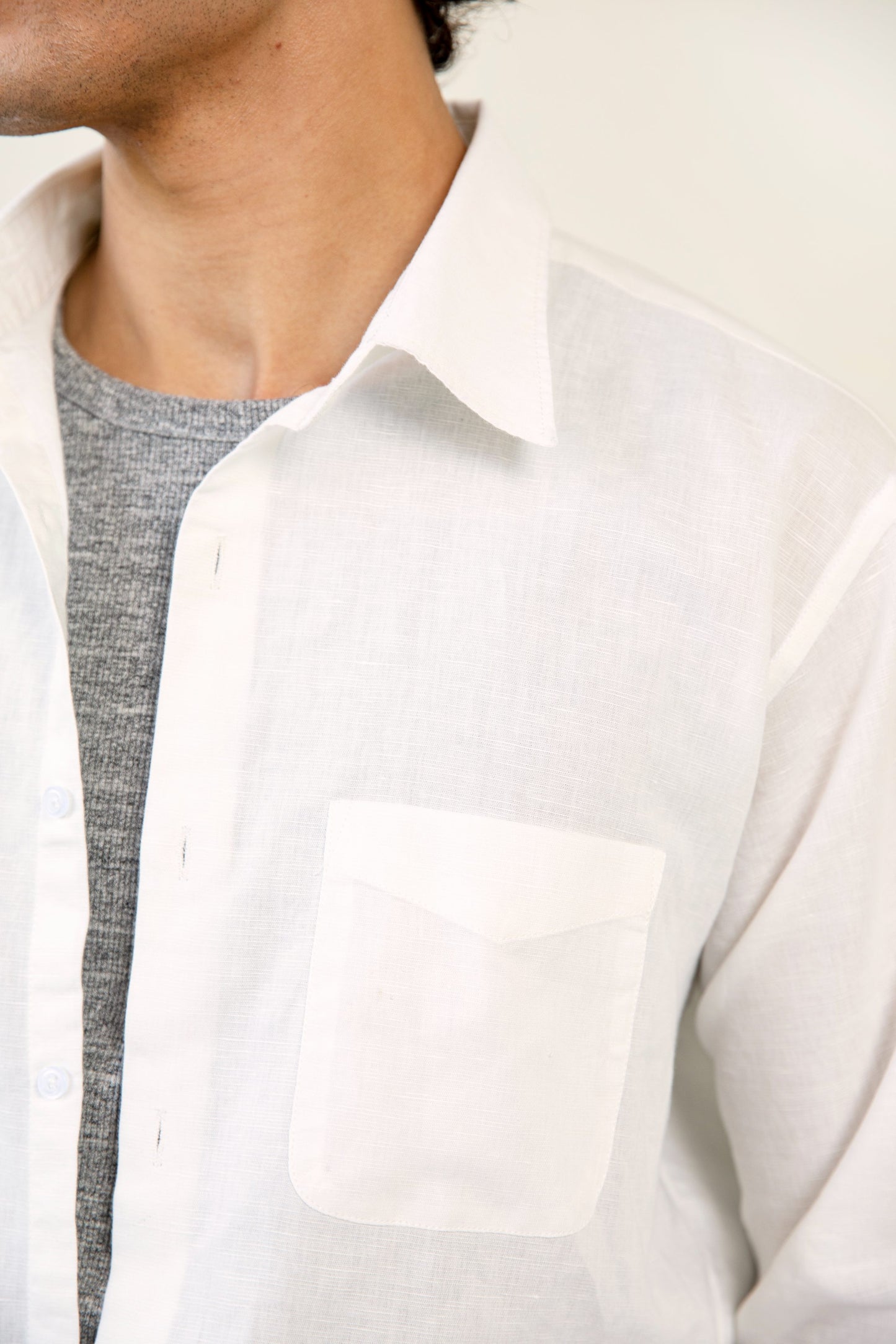 White Classic Linen Shirt