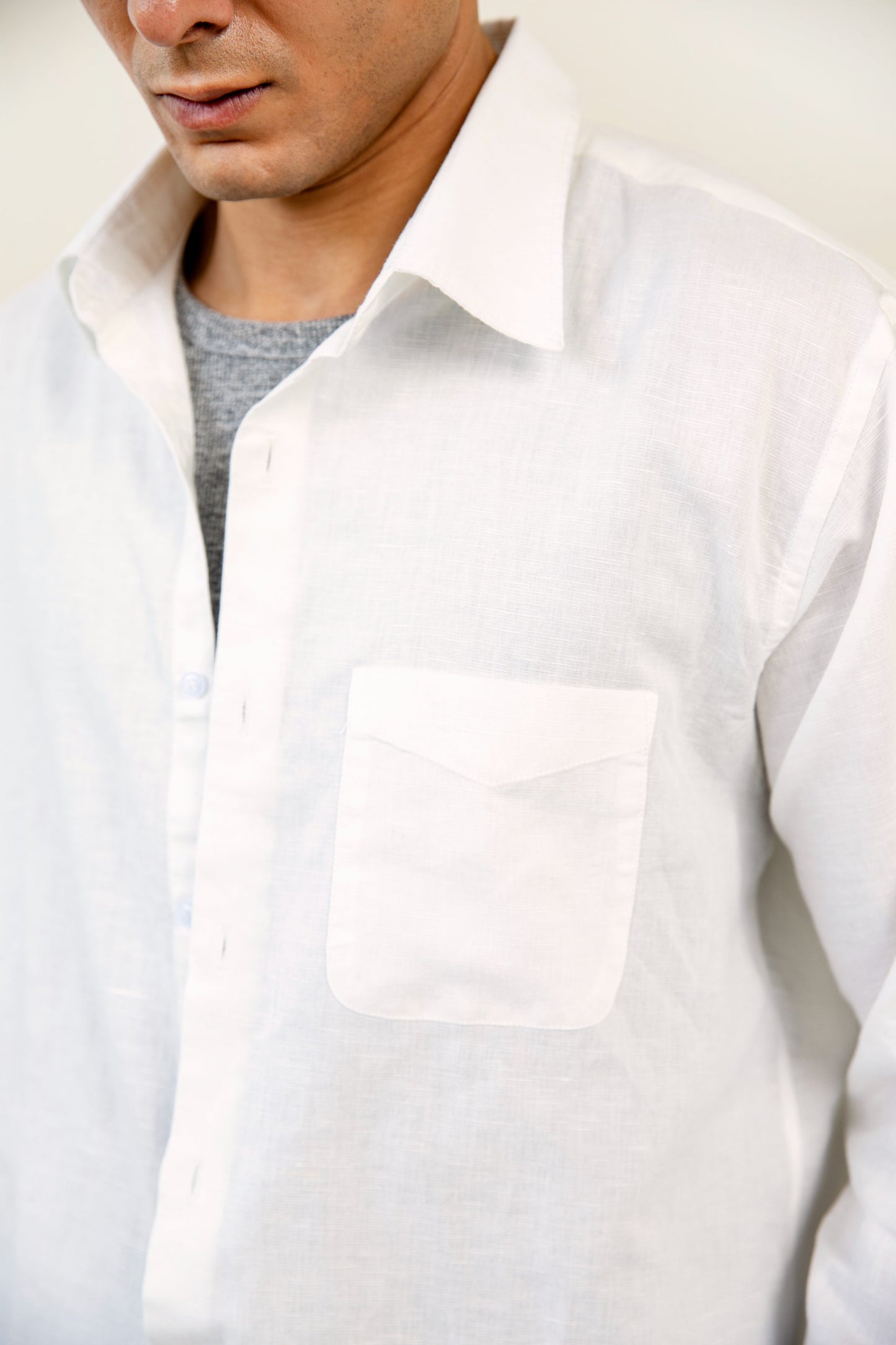 White Classic Linen Shirt