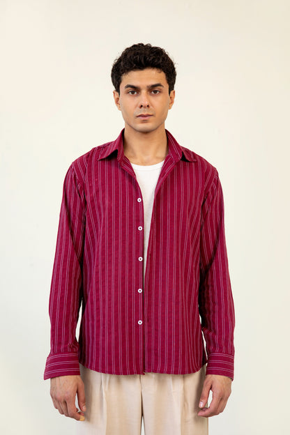 Striped Linen Blended Shirt