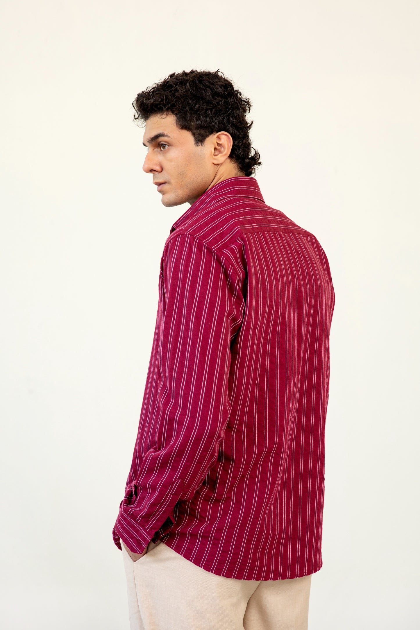 Striped Linen Blended Shirt