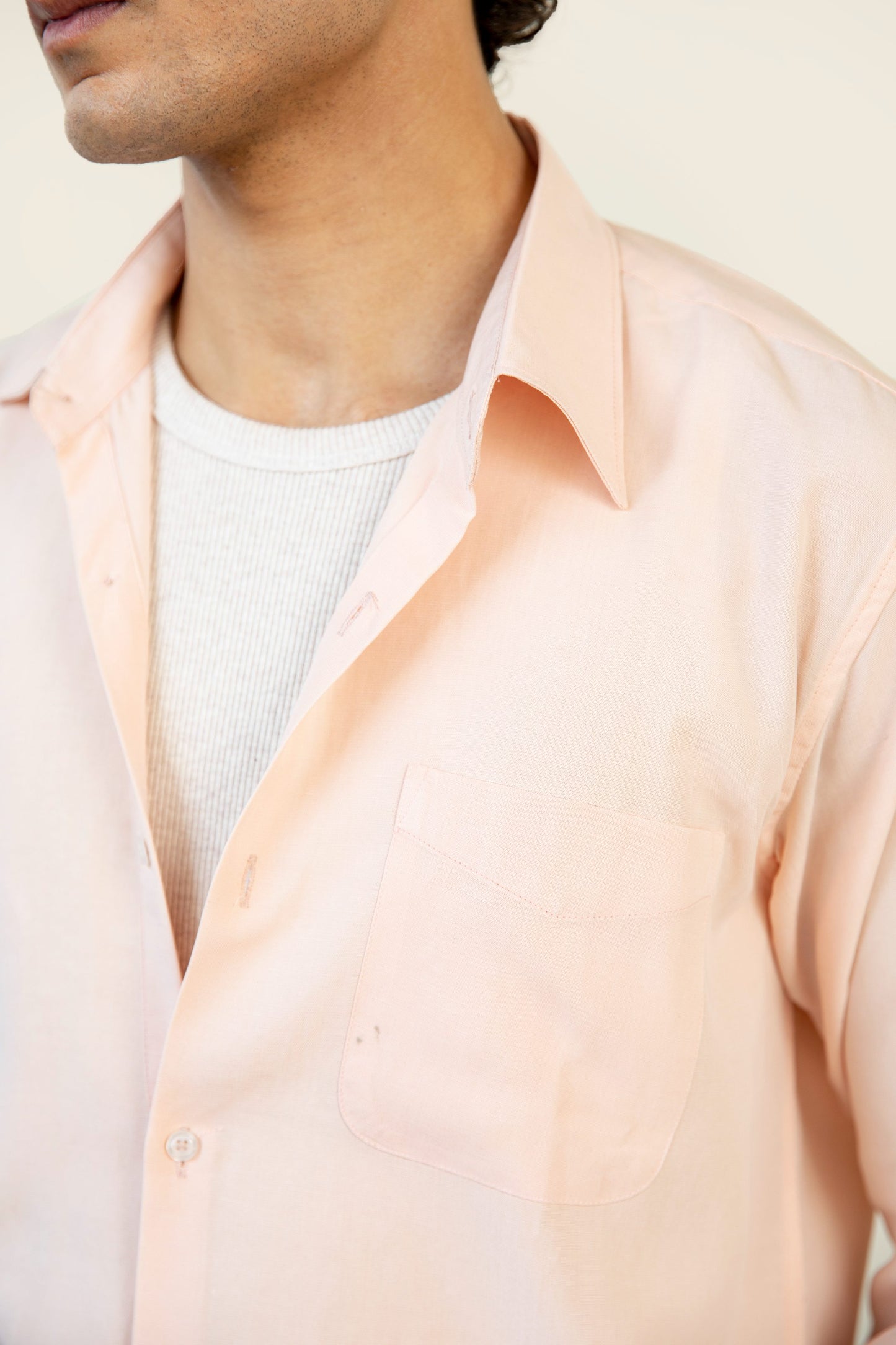 Soft Pink Linen Blended Shirt