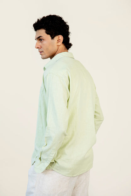 Lime Linen Blended Shirt